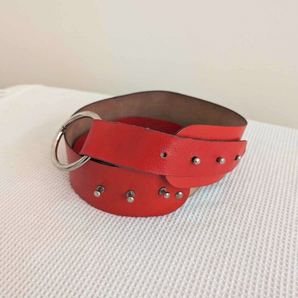 Premium Red Leather Belt - Picture 4 of 4